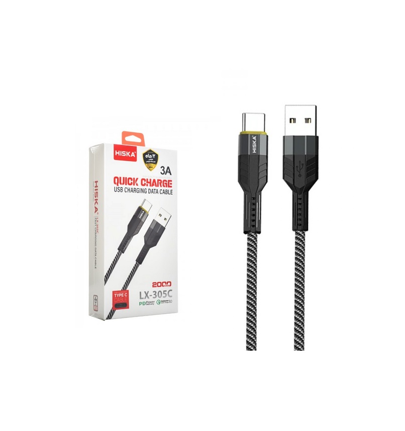 کابل تایپ سی HISKA LX-305C 3A طول 2 متر